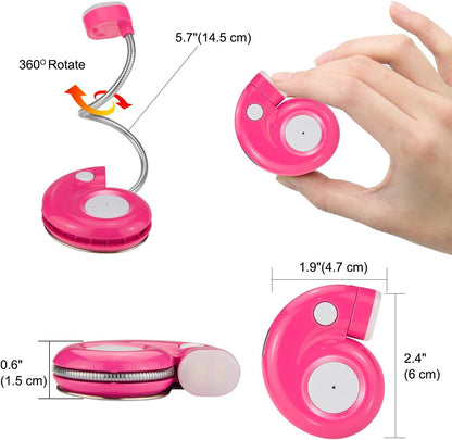 LUXSWAY Rechargeable Reading Light for Kids, LED Book Light with Magnetic Clip and Flexible Gooseneck, Cute Amber Bookmark Light - Violet