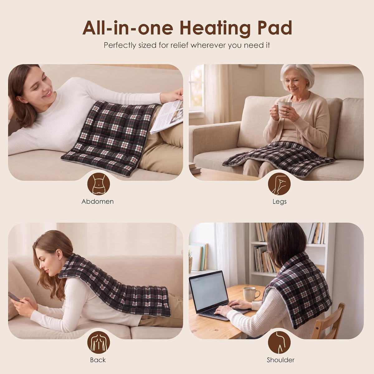 Microwave Heating Pad for Pain Relief, 8 x 18 Grey