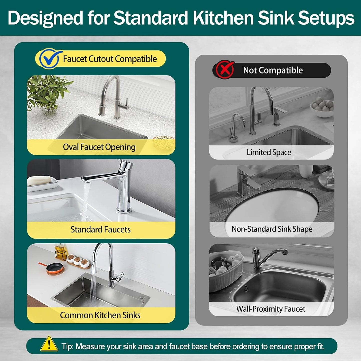 AZY 24 Inch Silicone Faucet Mat for Kitchen Sink Splash Guard | Self Draining Splash Guard Behind Faucet, Thickened Silicone Water Catcher with Foldable Barrier