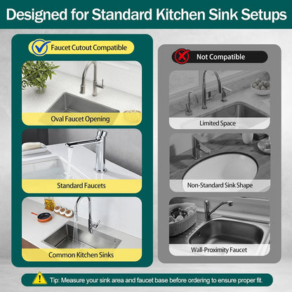 AZY 24 Inch Silicone Faucet Mat for Kitchen Sink Splash Guard | Self Draining Splash Guard Behind Faucet, Thickened Silicone Water Catcher with Foldable Barrier