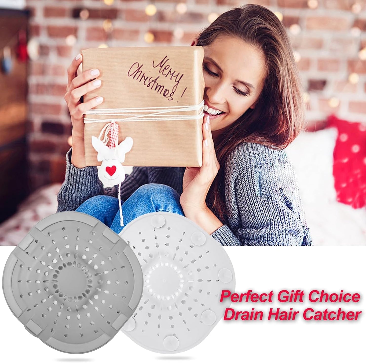 Bovinde Hair Drain Catcher,Square Cover for Shower 2 Pack (Black) | Drainer Cover Silicone Hair Stopper with Suction Cups,Protector Accessories,Easy to Install Suit for Bathroom,Bathtub,Sink