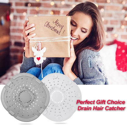 Bovinde Hair Drain Catcher,Square Cover for Shower 2 Pack (Black) | Drainer Cover Silicone Hair Stopper with Suction Cups,Protector Accessories,Easy to Install Suit for Bathroom,Bathtub,Sink