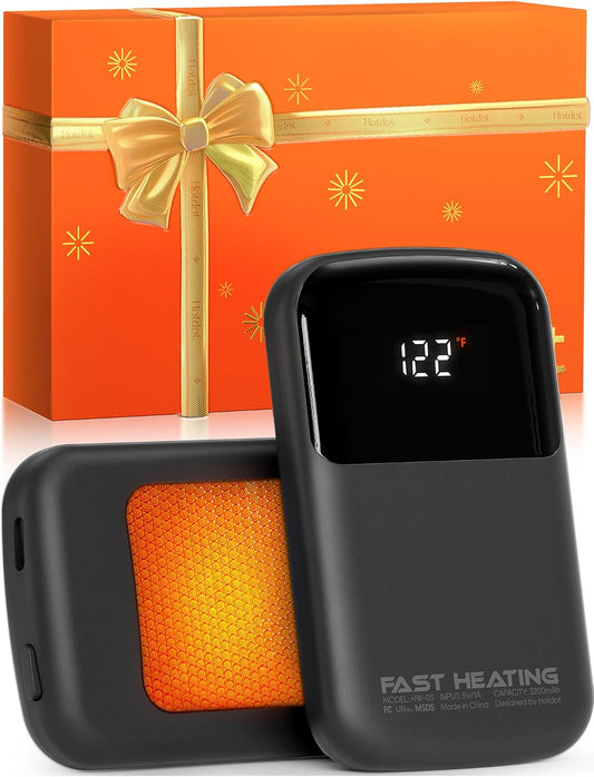 AI Hand Warmers Rechargeable, Real-Time Temp & Battery Display, Electric Hand Warmers, Fast Heating, Fits in Gloves/Pocket, Gifts for Women & Men