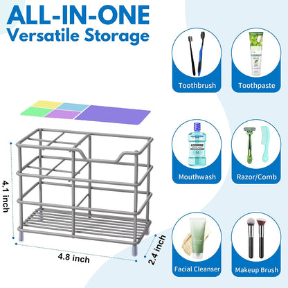 Electric Toothbrush Holders for Bathrooms 304 Stainless Steel Quick Drying | Upgrade Heavy Duty Sturdy Durable Toothpaste Holder Bathroom Organizer Storage Decor Accessories Tooth Brush Holder Caddy