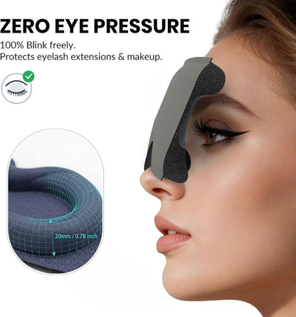 Maximum Blackout Sleep Mask for Deep Sleep, 3D Eye Mask with Spacious Eye Cups, Zero Eye Pressure, Long Eyelash & Lash Extension Friendly, Eye Cover for Travel/Shift Work/Daytime Sleep, Black