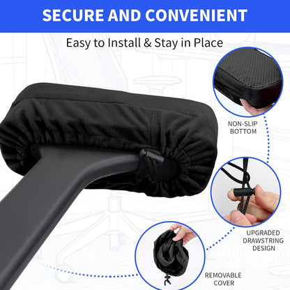 YOUFi Office Chair Arm Covers,Extra Soft Velvet Armrest Cushion,Set of 2 | Ergonomic Support for Elbows & Forearms Pressure Relief, Non-Slip Full Cover Arm Rest Pads for Desk Chair,Gaming Chair, Gray
