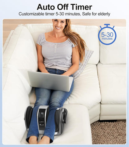 Shiatsu Foot Massager with Heat, Deep Kneading Foot Massager for Plantar Fasciitis, Neuropathy, Circulation and Pain Relief, Foot and Calf Massage at Home/Office