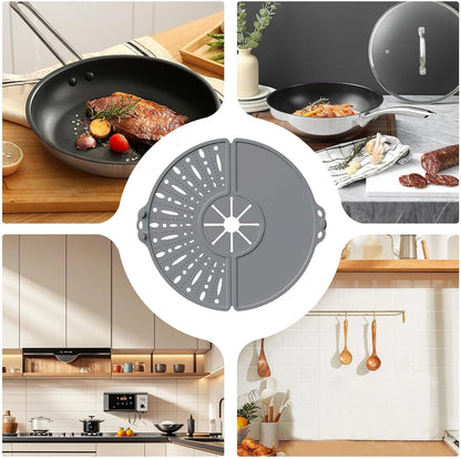 Silicone Spill Stopper Lid Cover Foldable Boil-Proof 34cm | Heat-Resistant, Reusable Design, Folds for Storage, Fits 34cm Pots, Spill Prevention