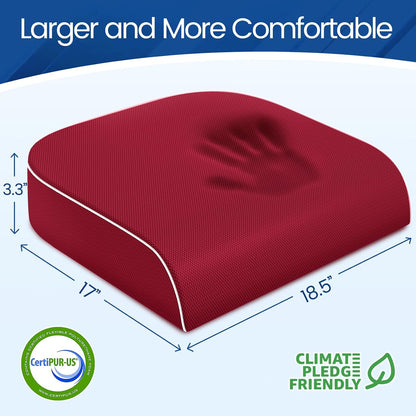 SweetSlubr Memory Foam Seat Cushion, Office Chair Cushion, 3-Inch, Large