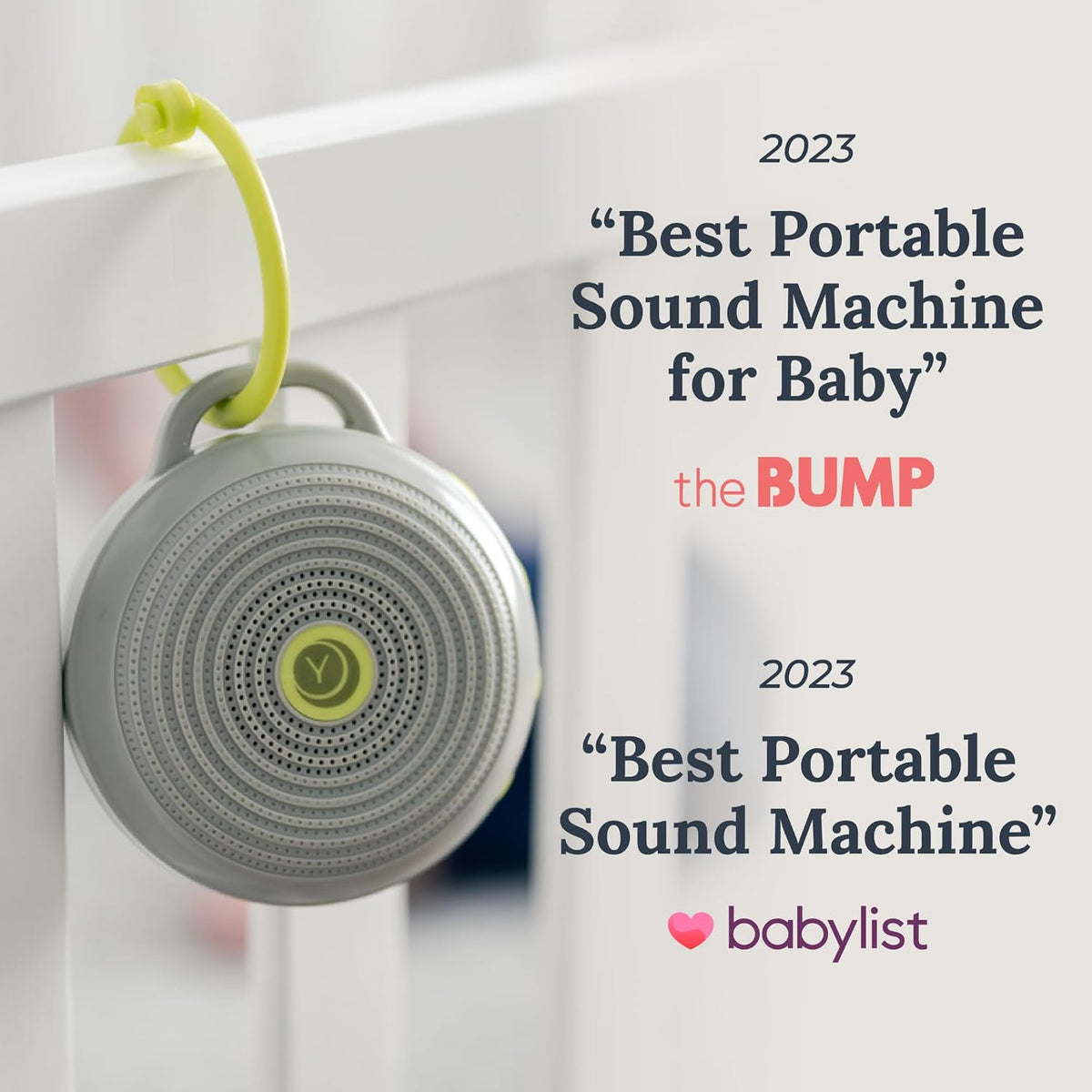 Yogasleep Hushh Portable White Noise Sound Machine for Baby, 3 Soothing Natural Sounds with Volume Control, Compact Size, Noise Canceling for Sleep Aid, Office Privacy, & Meditation, Registry Gift