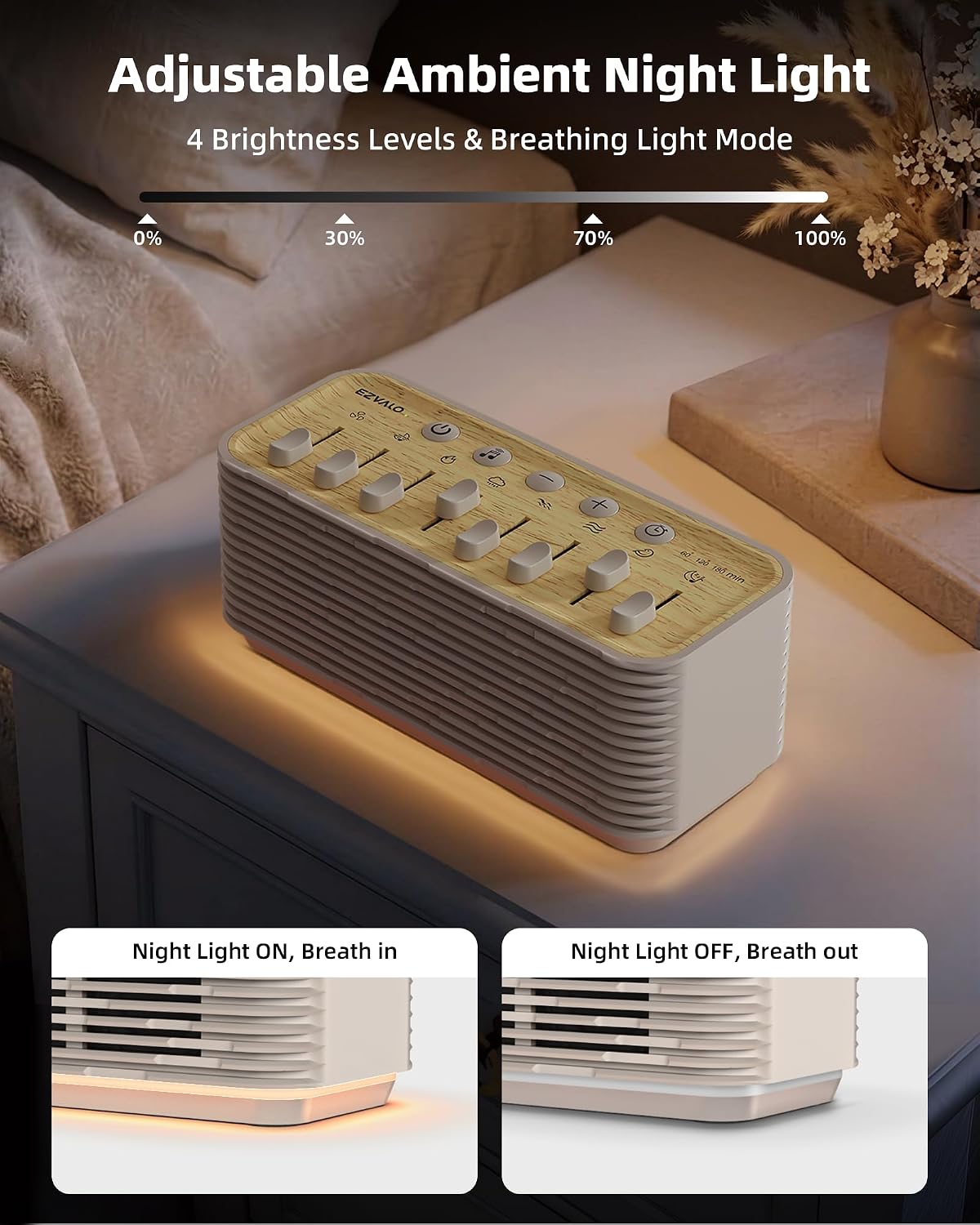 Sound Machine for Sleep, 255+ Natural White Noise Sound Combinations