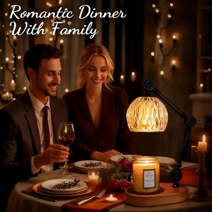 Candle Warmer Lamp, Dimmable Wax Melting Warmer with Adjustable Height, Bedroom Living Room Home Decor, Birthday Relaxation Gifts for Women (Green, Wave)