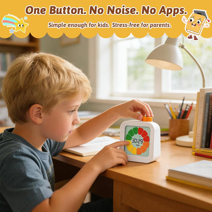 EooCoo School Supplies for Kids Visual Timer for ADHD & Autism, Digital Countdown Timer with Smiley Face-Style Visual Time Progress, Easy Time Management Tool, Classroom Learning & Home Daily Routines