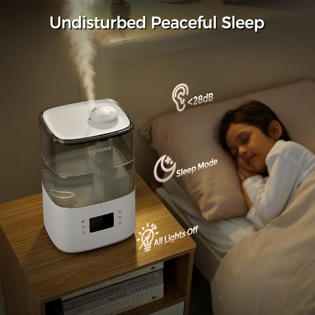 BOXING 4.5L Warm&Cool Mist Humidifier, Humidistat, Auto Mode, Remote,Timer