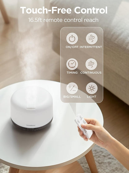 InnoGear Aromatherapy Diffuser & 10 Essential Oils Set, 500ml Essential Oil Diffuser with Remote Control Mother's Gift Ultrasonic Cool Mist Scent Humidifier Vaporizer Auto-Off Timer for Home, Yellow