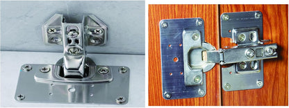 4 Piece Hinge Repair Kit - Cabinet Hinge Repair Plate Stainless Steel Door Hinge Repair Kit for Kitchen Cabinet Hinge Repair Brackets with Mounting Screws and Screwdrivers (4) (4, 3.5"x3.5")