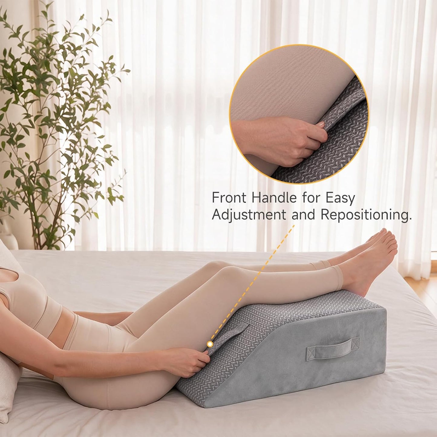 Leg Pillow Elevation Blood Circulation, 23.2×16.5×7.5in, White | Leg Elevating Pillows for After Surgery, Foot Knee Pillow for Back Pain, Memory Foam Wedge for Elevation for Leg Swelling