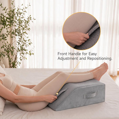 Leg Pillow Elevation Blood Circulation, 23.2×16.5×7.5in, White | Leg Elevating Pillows for After Surgery, Foot Knee Pillow for Back Pain, Memory Foam Wedge for Elevation for Leg Swelling