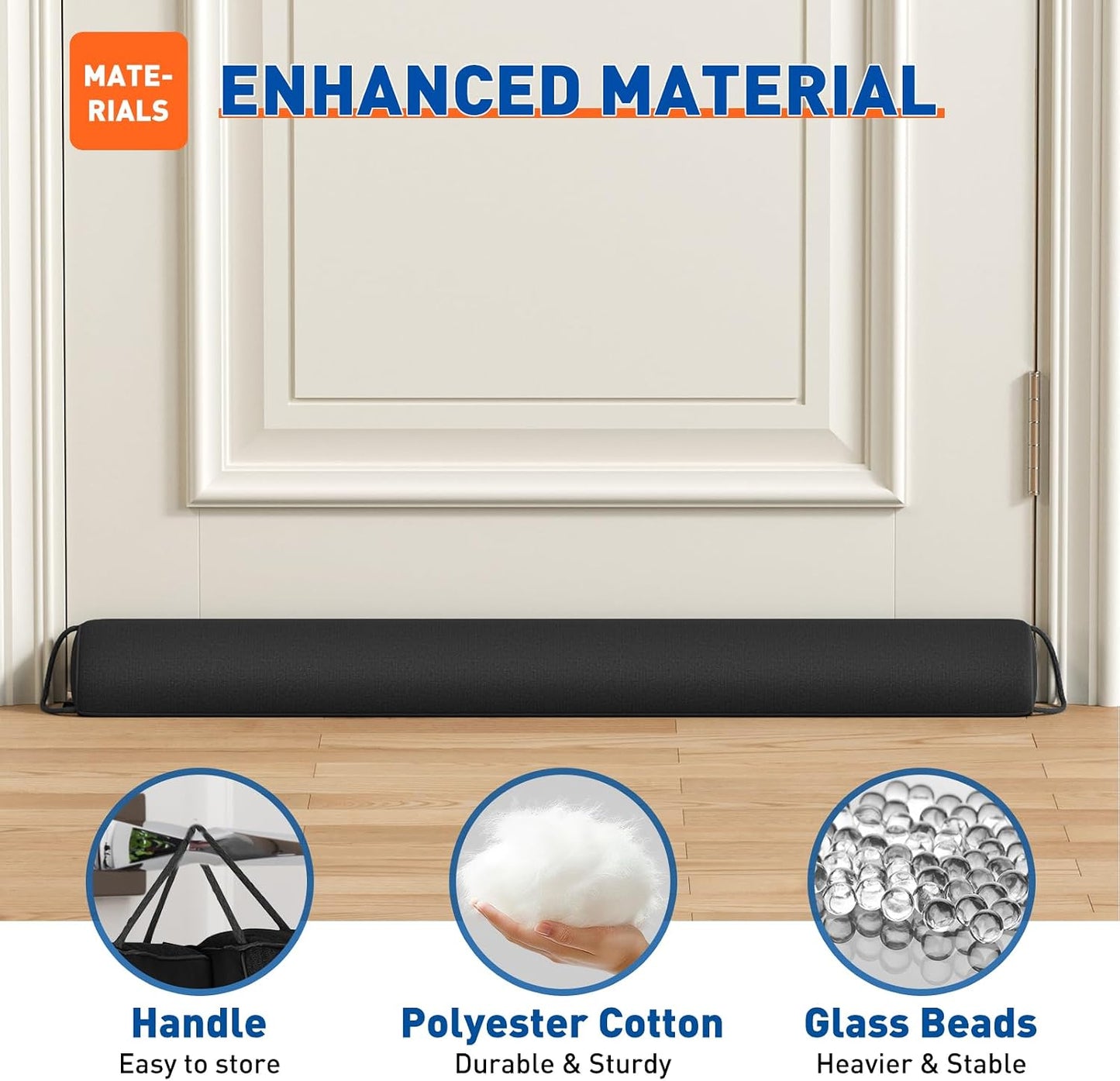 MAGZO Under Door Draft Stopper 30 Inches, Sound Proofing for Door, Gray | Triangular Weighted Sound Proofing for Door Draft Blocker, Easy Install & Machine Washable