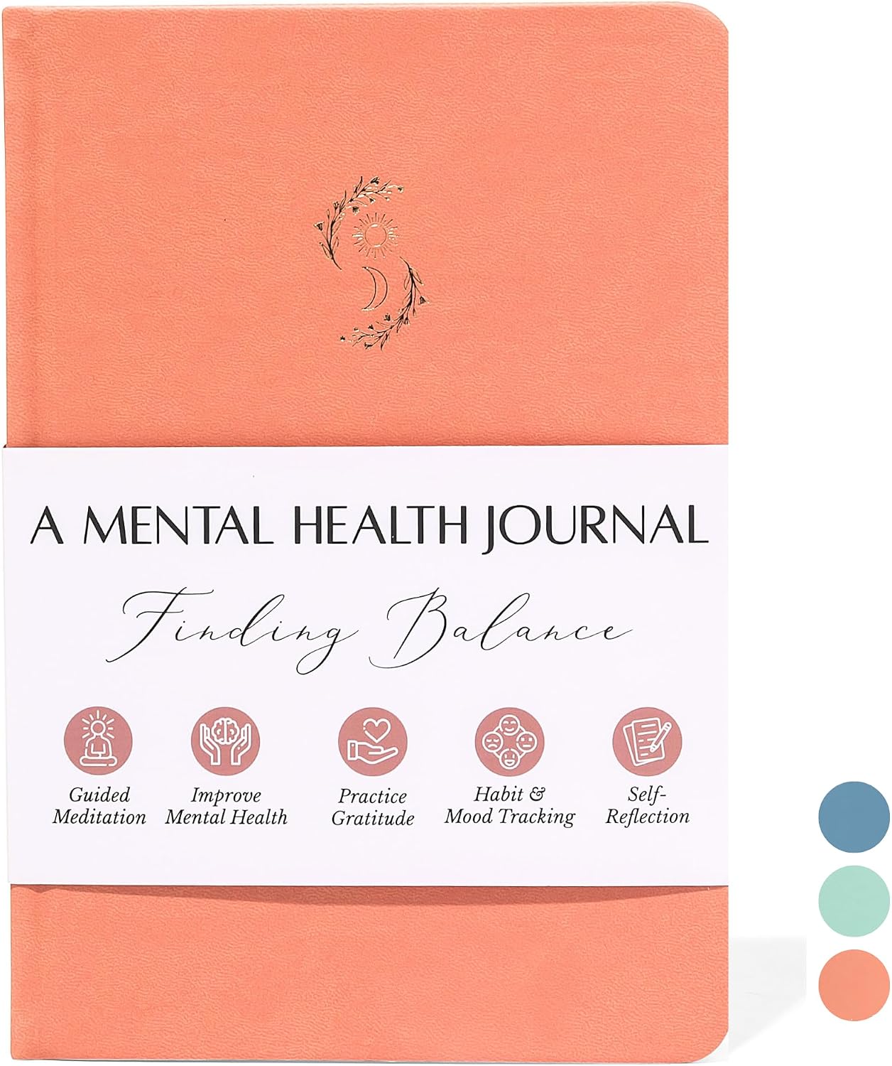 FINDING BALANCE Mental Health Journal – 6-Month Daily Journal with Prompts for Mindfulness, Self-Care & Healing – Anxiety & Depression Management – Hardcover