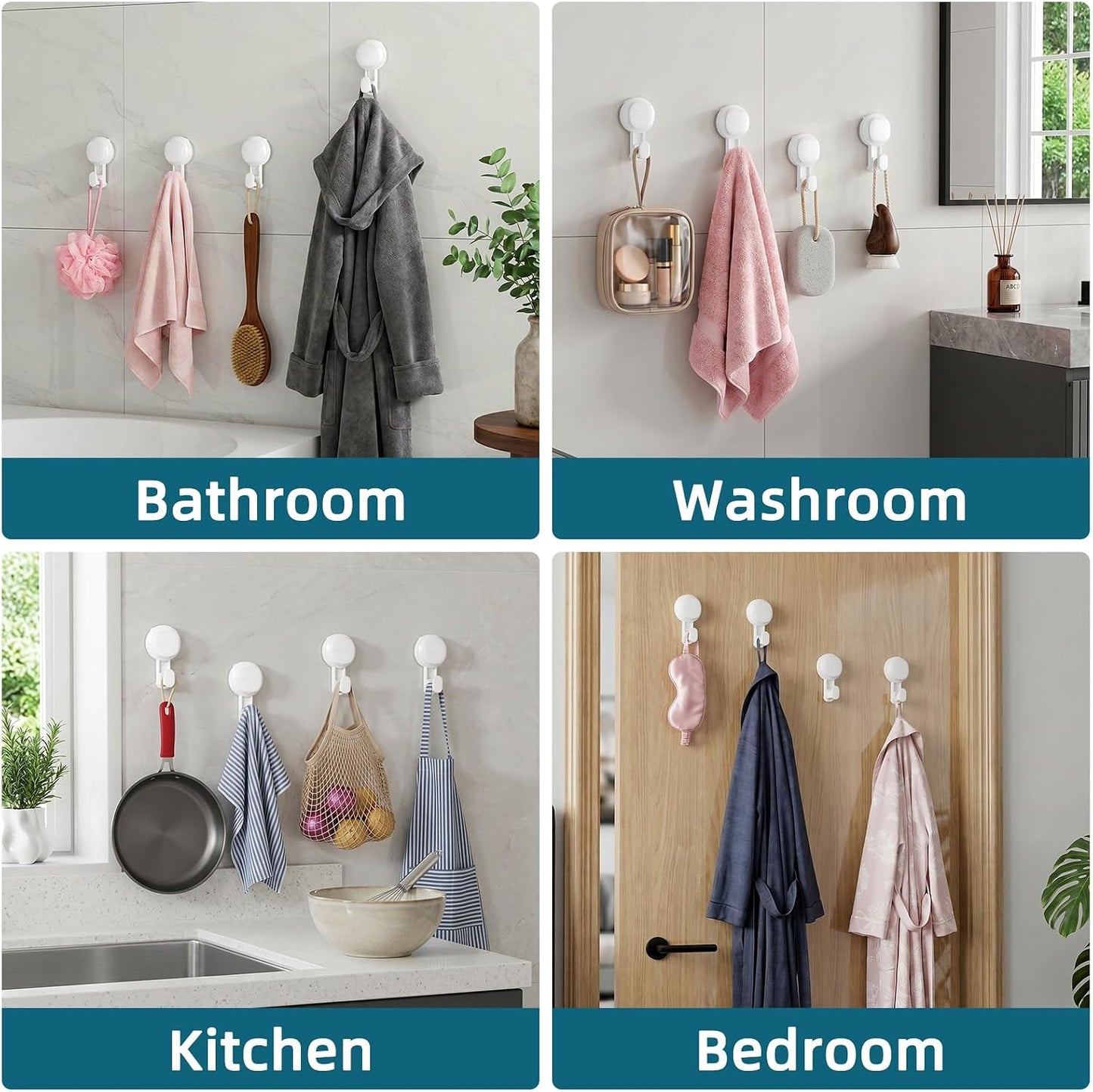 TAILI 2 Pack Upgraded Suction Cup Razor Holder for Shower Waterproof, Black | Visible Safety Indicator, Rust-Resistant Bathroom Organizer, No-Drill Glass Shower Wall Hook for Towel,Loofah,Razor,Squeegee