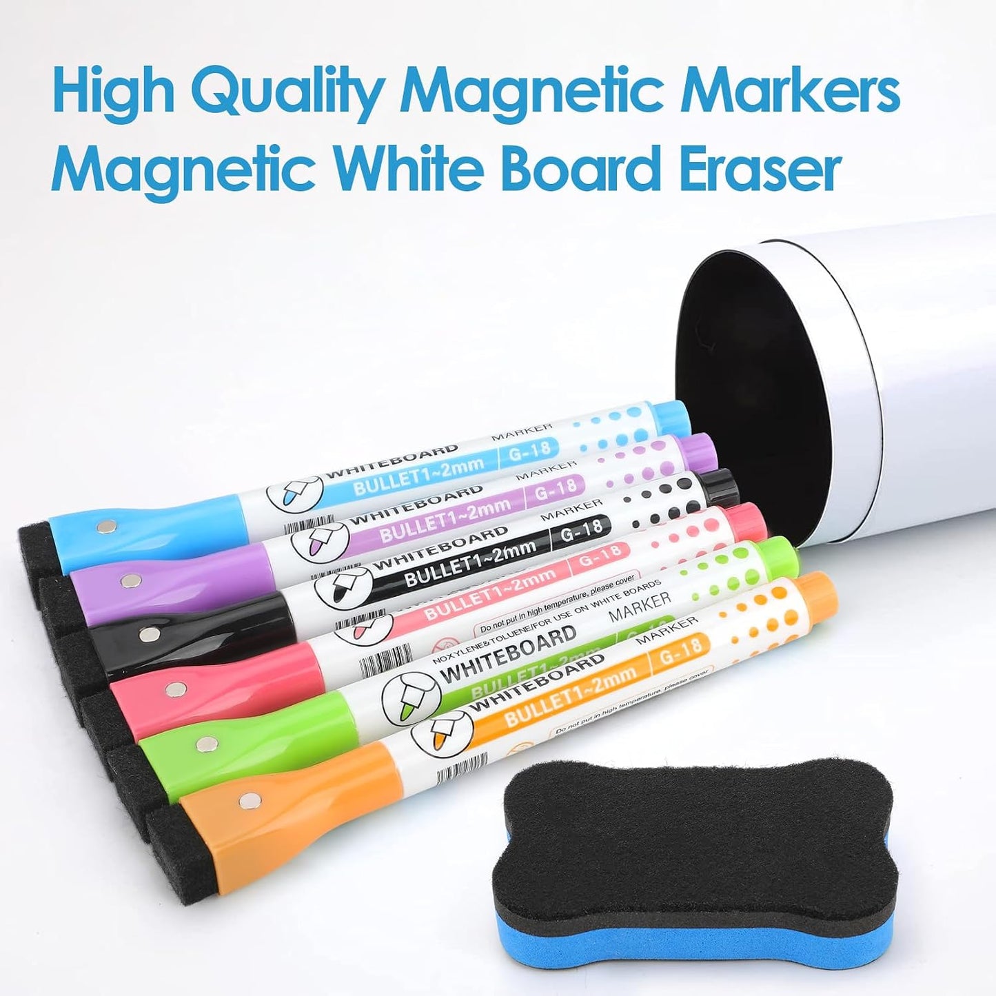 MaxGear Magnetic Dry Erase Board for Fridge, 12 x 8 Inch, Markers Included | Strong Magnetic Backing, Stain Resistant Surface, Easy to Write and Erase, Ideal For To-do Lists, Includes 3 Markers 1 Erase