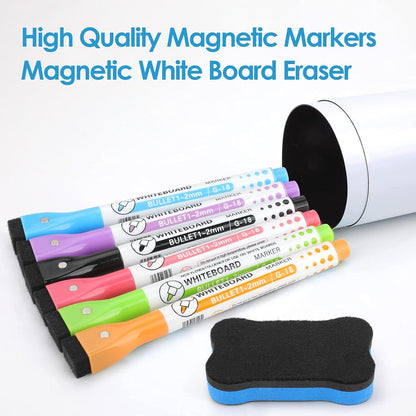 MaxGear Magnetic Dry Erase Board for Fridge, 12 x 8 Inch, Markers Included | Strong Magnetic Backing, Stain Resistant Surface, Easy to Write and Erase, Ideal For To-do Lists, Includes 3 Markers 1 Erase