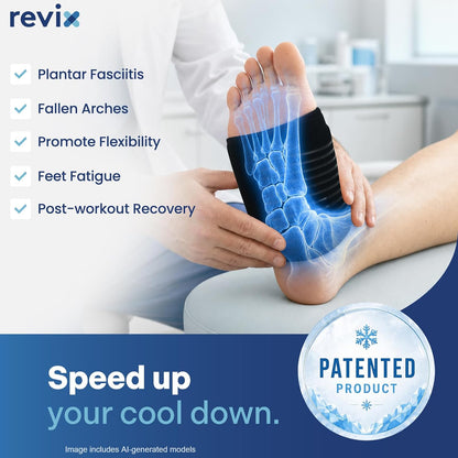 REVIX Foot Ice Pack Wrap for Plantar Fasciitis, 45-Min Cold Therapy