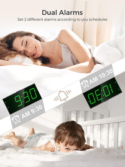 Vibrating Alarm Clock for Heavy Sleepers with Bed Shaker, 116dB Dual Alarms