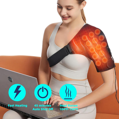 Shoulder Heating Pads for Pain Relief - Jade Stone Heated Shoulder Wrap with 3 Temperature Settings, Ideal for Rotator Cuff, Shoulder Soreness Relief at Home,Office