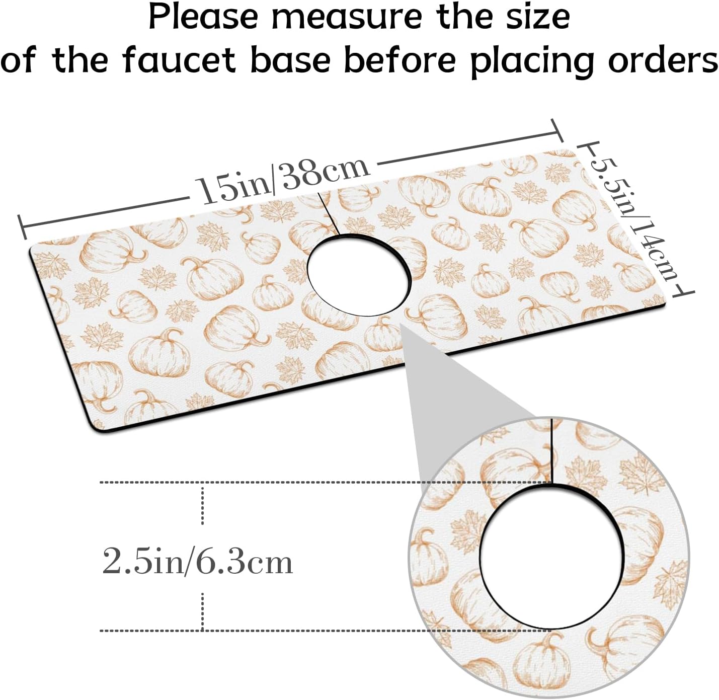 Light Brown White Checkered Kitchen Sink Splash Guard Faucet Mat,Faucet Non-Slip Absorbent Mat,Farmhouse Sink Splash Guard Behind Faucet for Kitchen Bathroom, 15"x5.5"
