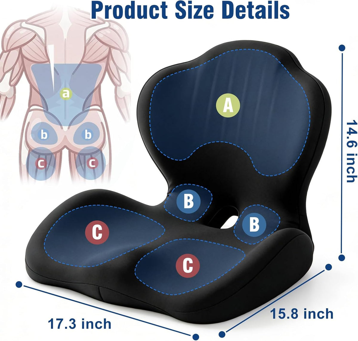 Car Seat Cushion Office Chair Cushion with Lumbar Support Pillow