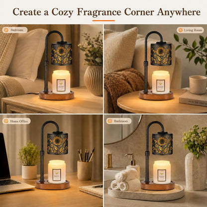 Dimmable Candle Warmer Lamp with Timer Adjustable Height for Scented Jar Candles Electric Candle Wax Melt Warmer for Home Decor Christmas Birthday Gifts for Women Mom(Hummingbird)
