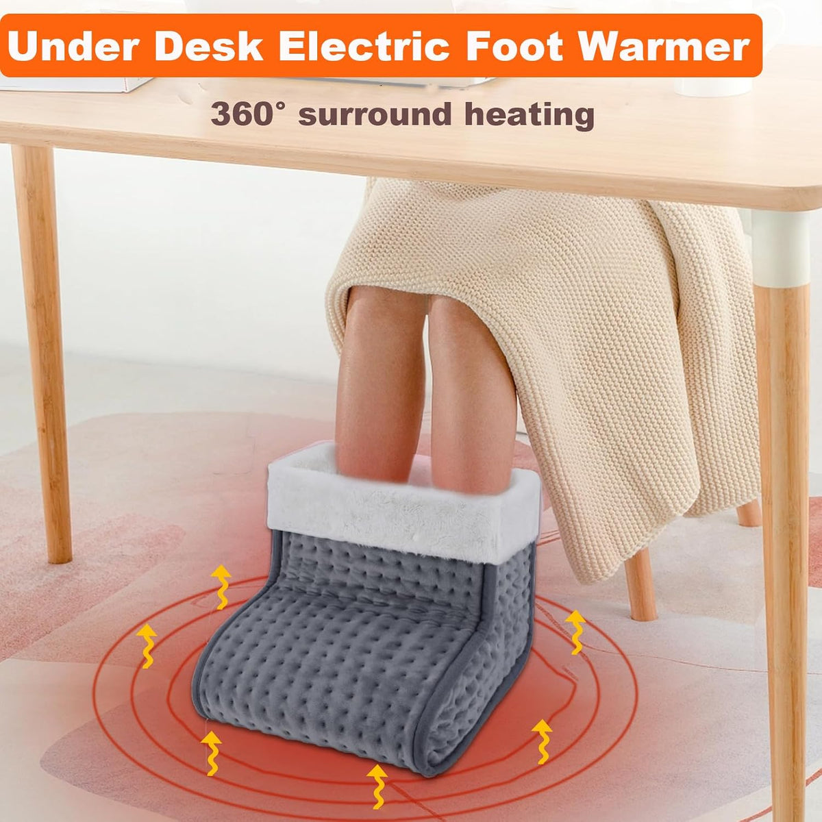 CYFIE Foot Warmer Under Desk - Electric Heating Pad for Women Men