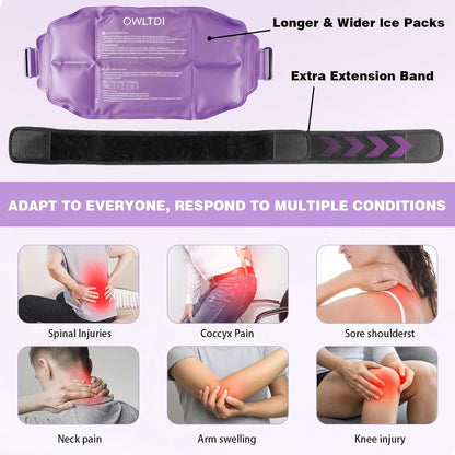 Ice Packs Soft Flexible Gel Pack for Injuries Reusable Cold Hot Therapy for Shoulder Knee Back Elbow Leg Hip Arm for Muscle Relief & Recovery 17.5'' x 9.5'' Navy Blue