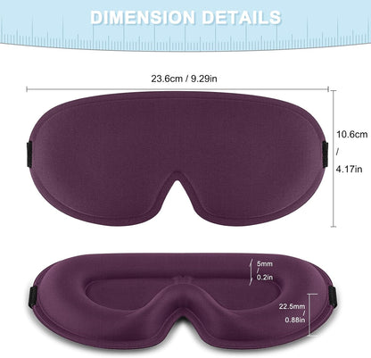 2 Pack Sleep Mask for Side Sleeper, Complete Light Blocking 3D Sleeping Eye Mask, Soft Breathable Eye Cover for Women Men, Travel, Nap, Relaxing Zero Pressure Night Blindfold (Pink+Purple)