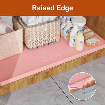 34" x 22" Extra Thick Silicone Mat Waterproof with Raised Edge, | Under Sink Mat for Kitchen & Bathroom, Kitchen Cabinet Liner, Multi-Purpose for Storage & Protection