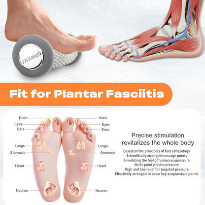 FREATECH Foot Massager Roller with 459 Spiky Massage Points, Durable PP Material, Plantar Fasciitis Relief, Deep Massage for Heel & Arch Pain, Reflexology Acupressure Tool for Muscle Relaxation
