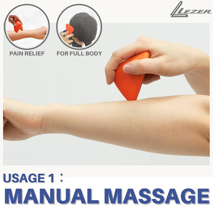 LEZER Trigger Massage Point, Manual Massage Ball, Muscle Knots Relief Tool, Myofascial Release, Physical Therapy, Deep Tissue Back Massage, Plantar Fasciitis, 2.9 in x 2.1 in (Green)