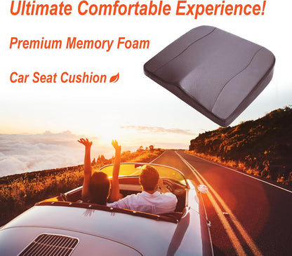 Lofty Aim Car Seat Cushion, Memory Foam Car Seat Cushions for Long Driving | Comfy Car Seat Pillow for Pain Relief, Driver Seat Cushion Adds Height, Butt Cushion for Car, Truck, Office Chair, Black