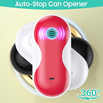 Electric Can Opener, Auto-Stop, USB-C Rechargeable, Side-Cut Smooth Edge, Hands Free Automatic Can Opener for Seniors & Arthritis Patients (Black)