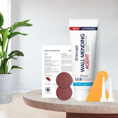 Drywall Repair Kit, 2-Pack Wall Mending Agent, Wall Spackle with Tools | Includes Scraper and Sandpaper. For Wall Surface Hole Fill, Quick And Easy Solution.