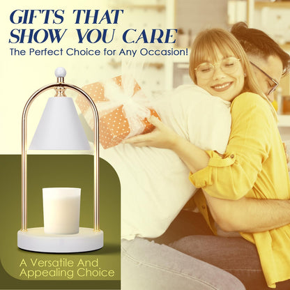 Candle Warmer Lamp with Timer, Electric Black Candle Warming Light for Bedroom, Dimmable Wax Melts Warmer for Home Decor Beside Lamp Gifts for Women (2 Bulbs Included)