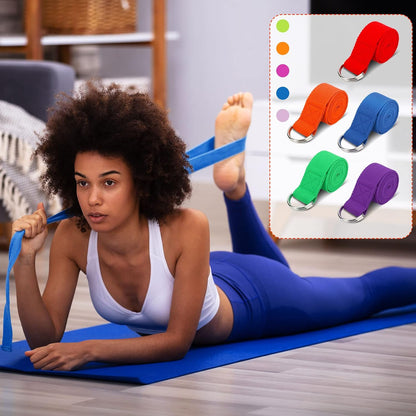 Jerify Yoga Strap for Stretching Bulk 6ft Exercise Stretch Band with Metal D Ring Adjustable Pilates Non Elastic Yoga Belt for Women Men Physical Fitness Gym Workout Dance