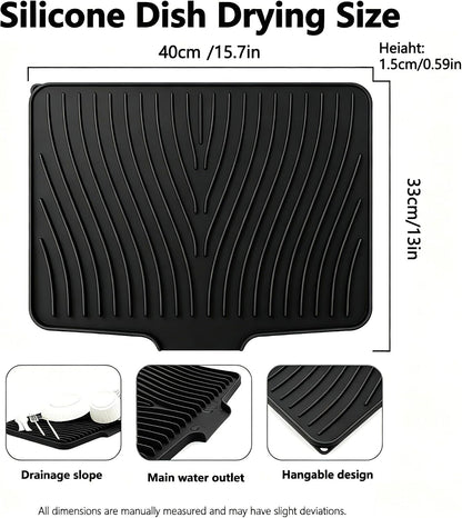 Kitchen Sink Splash Guard Gen2-30" x 6'' Silicone Sink Mat Splash Guard fit for Countertop, Bathroom,Farmhouse,RV by EBIGIC (Grey)