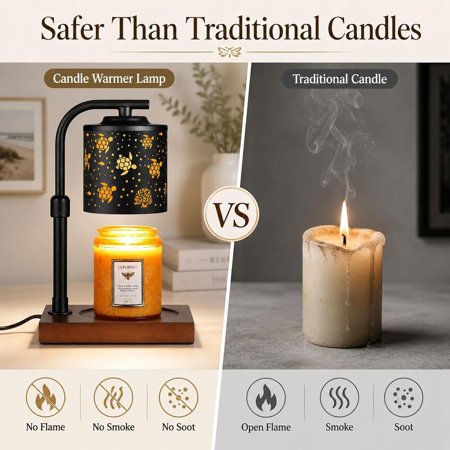 Candle Warmer Lamp Adjustable Height Dimmable for Jar Candles Hummingbird