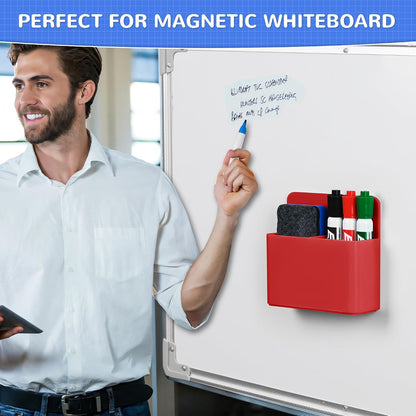 Magnetic Dry Erase Marker Holder - Multi-Surface Pen & Marker Holder for Fridge, Whiteboard, Locker - School, Office, Home - 1 Pack, Black