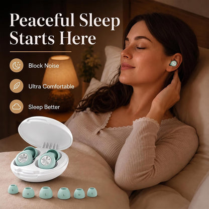 HEKKE 45dB Ear Plugs for Sleeping, Soft Silicone for Side Sleepers, 4 Sizes | Reusable soft silicone with XS/S/M/L sizes for side sleepers, concerts, flights and hotels; carrying case included.
