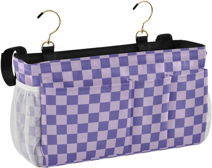 Black Bedside Caddy Storage Bag Bedside Organizer for Bed Rails College Dorm Room Organizer Caddy Hanging Shelf 6 Pockets with Hooks for Drinks Magazine Phone Holder