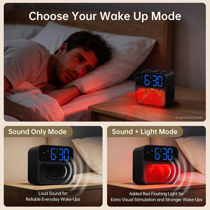 AuroraCalm Extra Loud Alarm Clock for Heavy Sleepers with 115dB Alarm